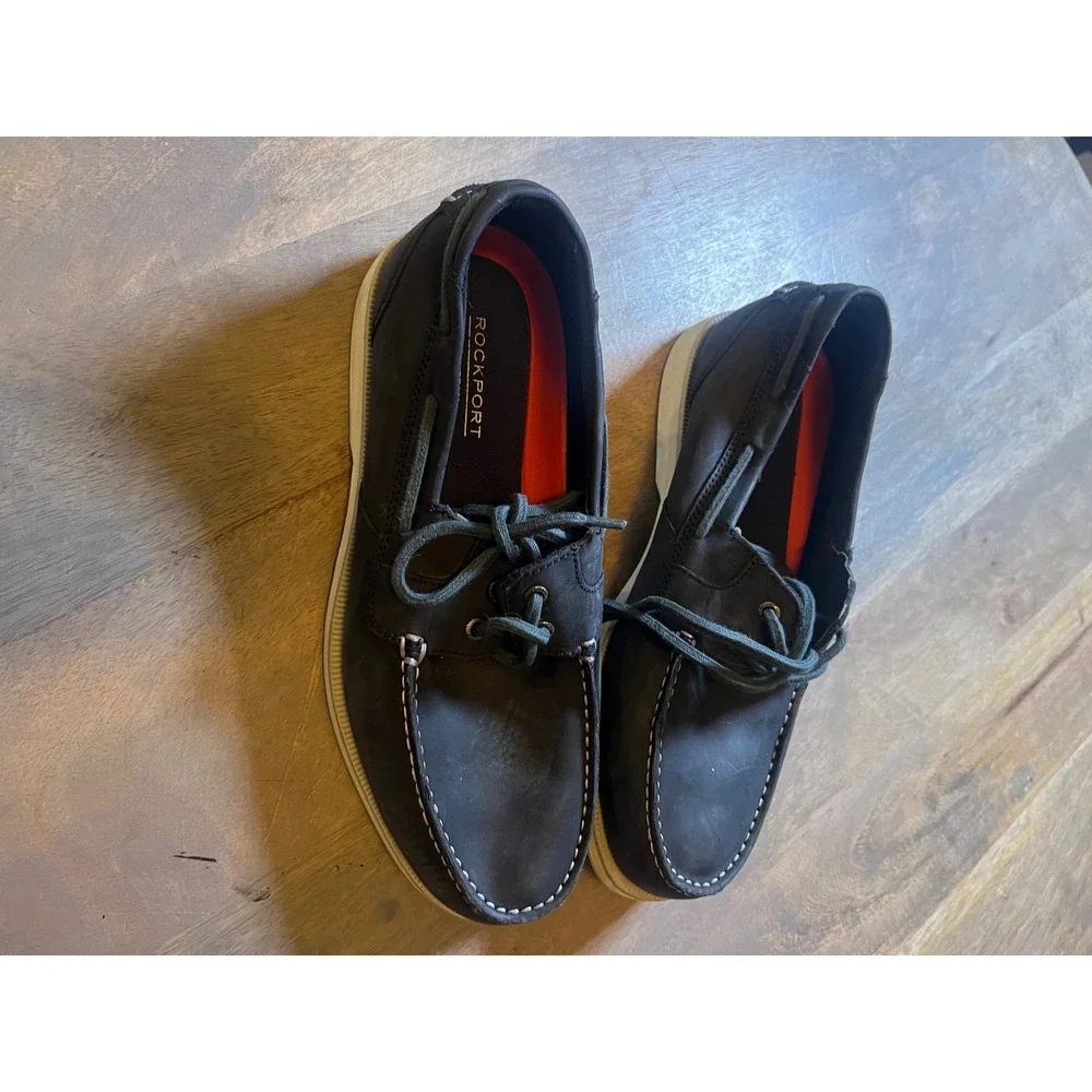 Rockport Mens Boat Shoes truTECH‎ Comfort Navy Blue Size 6.5 CI8765